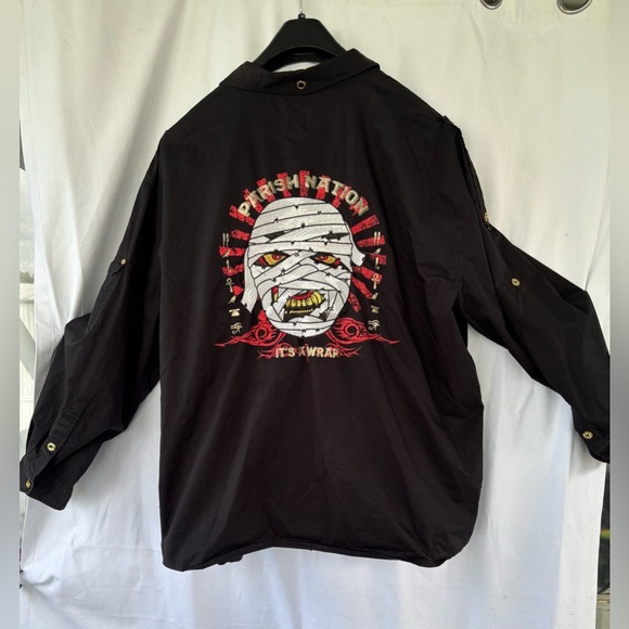 Men's Black Button Down Shirt with Gold Details - Picture 14 of 14